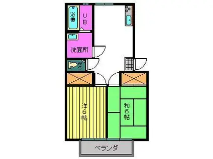 マディソン郡の橋(2DK/2階)の間取り写真