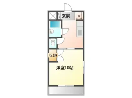 ノーブルI(1DK/1階)の間取り写真