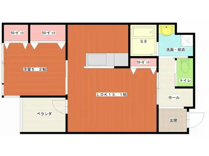 森下ビル(1LDK/4階)の間取り写真