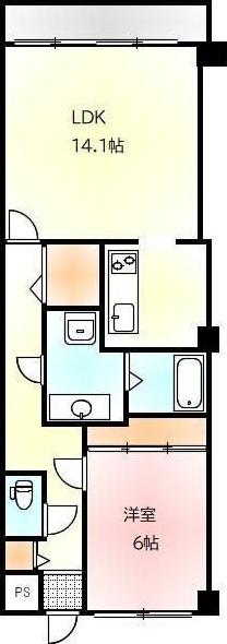 GRANDLATOUR(1LDK/4階)の間取り写真