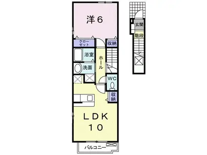 サニー・レジデンスB(1LDK/2階)の間取り写真