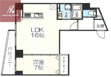 プレミアム長瀬駅前(1LDK/9階)の間取り写真