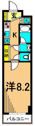 シルフィード東品川(1K/6階)の間取り写真