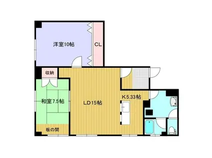北1西5ビル(2LDK/1階)の間取り写真