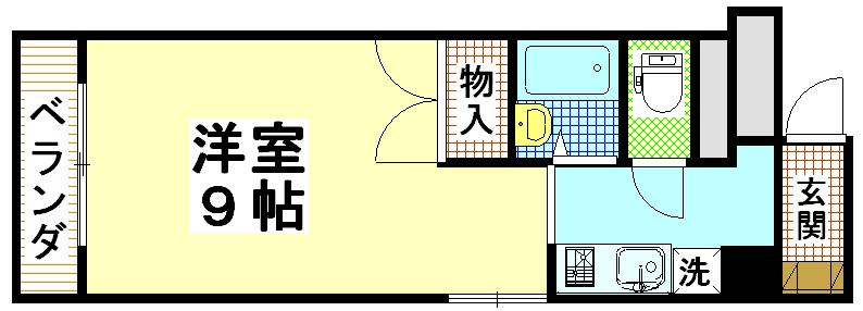 八戸ノ里HIROビル(1K/5階)の間取り写真