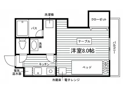 ハイム片山(1K/3階)の間取り写真