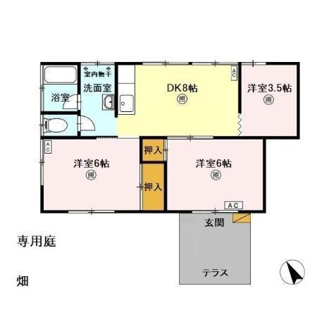 CASA TARO(3DK/1階)の間取り写真