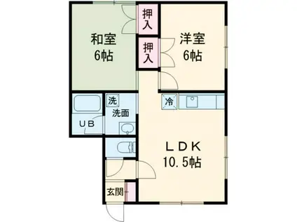 ピュアシティII(2LDK/2階)の間取り写真