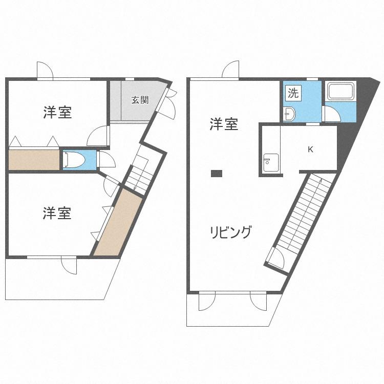 ホワイトコートカヤ伏見(2LDK/1階)の間取り写真
