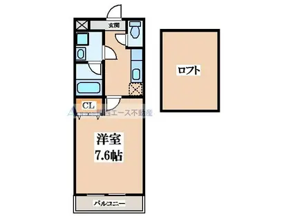 ハートハイム(1K/2階)の間取り写真