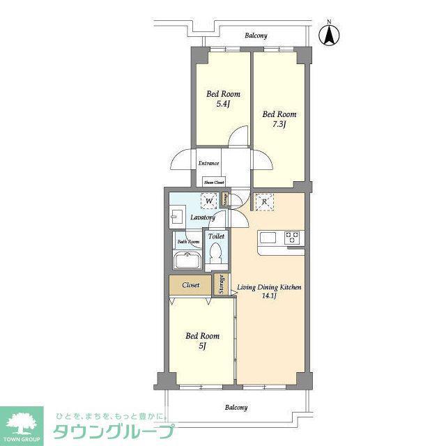 コンフォリア竹ノ塚イースト(3LDK/3階)の間取り写真