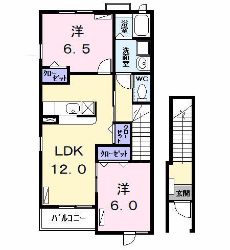 ソフィイコート(2LDK/2階)の間取り写真