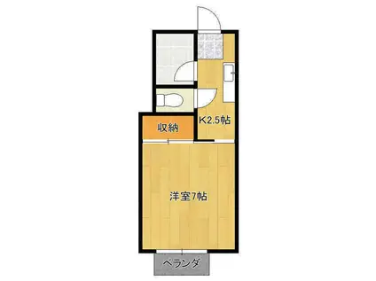 マグノリア(1K/1階)の間取り写真