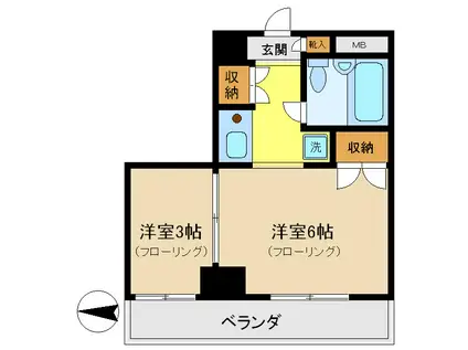 第二山田ビル(2K/4階)の間取り写真