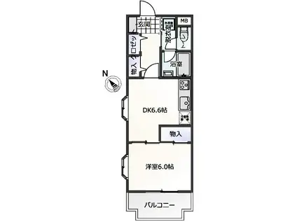 ニックハイム初台第一(1DK/3階)の間取り写真