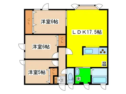 ハイツ阿部(3LDK/1階)の間取り写真