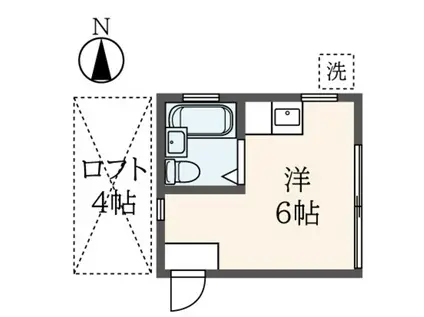 ベルポアン戸越(ワンルーム/1階)の間取り写真