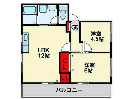 パールリバー浅川A(3LDK/2階)の間取り写真