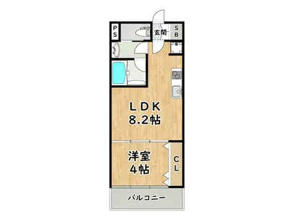 ブエナビスタ(1LDK/6階)の間取り写真