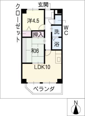 メゾンアベール(2LDK/1階)の間取り写真