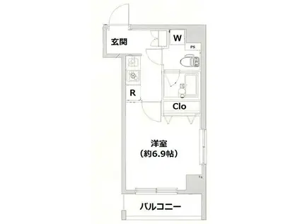 エル・ドゥーチェ蒲田(1K/7階)の間取り写真