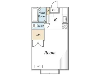 サンハイム神山(ワンルーム/1階)の間取り写真