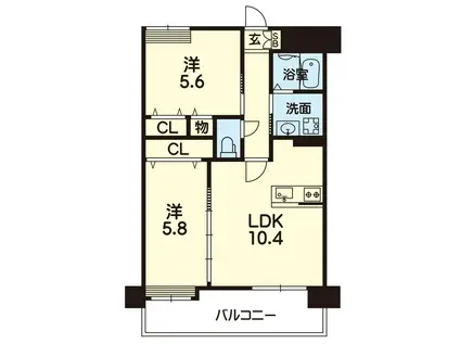 ライズ平成けやき通III(2LDK/7階)の間取り写真