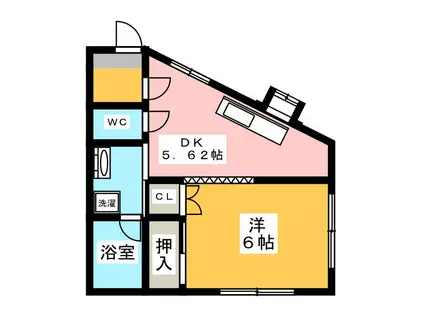 スカイユウキ(1DK/2階)の間取り写真