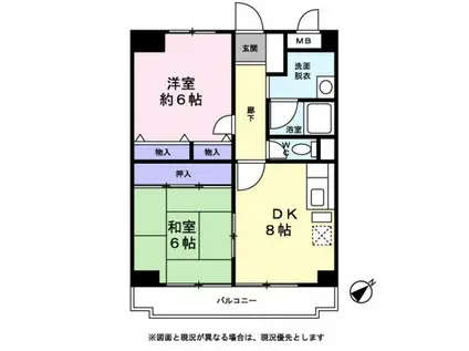 ステラ北梅田(2DK/5階)の間取り写真