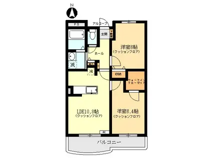 ブルームパーク西新井(2LDK/1階)の間取り写真