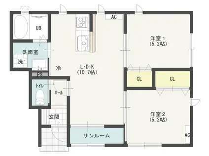 JEWEL TOWNIII(2LDK/1階)の間取り写真