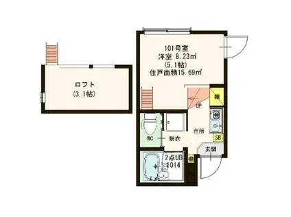 メゾン・ド・ワイ・新小岩(1K/1階)の間取り写真