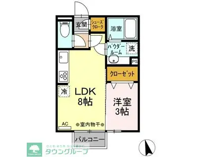 MNハウス和田多中B(1LDK/2階)の間取り写真