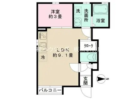 タウンコート双葉(1LDK/1階)の間取り写真