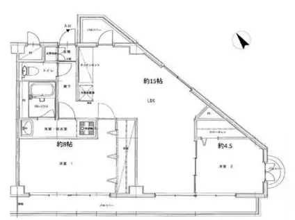 カーサケイワイNO.2(2LDK/4階)の間取り写真