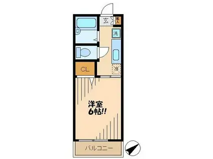 エクセレントフィール(1K/2階)の間取り写真