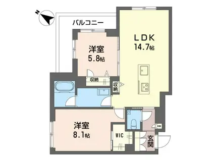 ガーデン片倉(2LDK/3階)の間取り写真