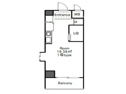 オーキッド此花(1K/6階)の間取り写真
