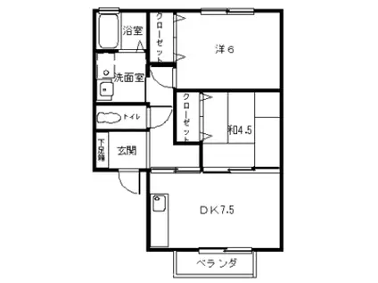 モア・メゾン(2DK/2階)の間取り写真