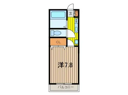 メゾンミナミ(1K/2階)の間取り写真