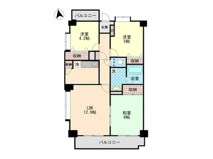 グレース代官III(3LDK/3階)の間取り写真