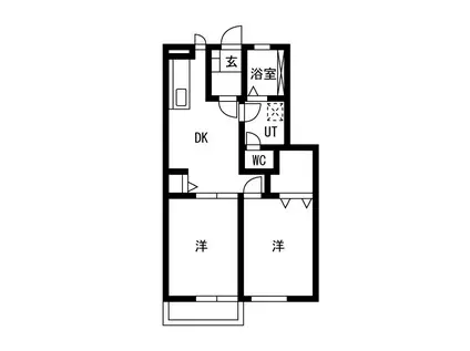 T.M フォンティーヌ(2DK/1階)の間取り写真