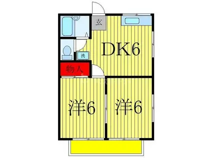 ディアコート・サカエ(2DK/1階)の間取り写真