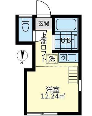 ユナイト阪東橋カークランド(ワンルーム/2階)の間取り写真
