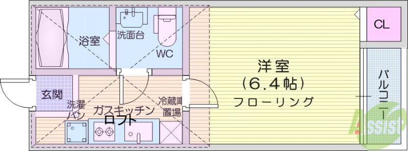TNメゾン(1K/1階)の間取り写真