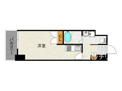 NO72 HARBOR イースト TOWER(ワンルーム/7階)の間取り写真