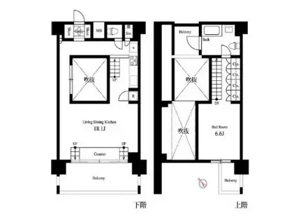 イプセ学芸大学(1LDK/9階)の間取り写真