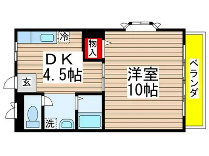 サンハイツ青山(1DK/2階)の間取り写真