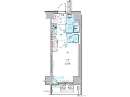 ジェノヴィア白糸台スカイガーデン(1K/5階)の間取り写真
