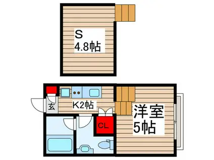 クロス津田沼(1SK/1階)の間取り写真